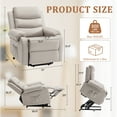 thumbnail image 2 of Lnsenfin Small Power Lift Recliner Chair for Elderly with Memory Function,Remote Control,Side Pockets Linen for Living Room,Beige, 2 of 6