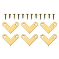 TEHAUX 6Pcs Cabinet Corner Braces L Shape Brass for Furniture Connection Handyman Use