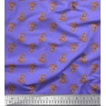 thumbnail image 1 of Soimoi Purple Japan Crepe Satin Fabric Floral & Paisley Print Sewing Fabric Yard 42 Inch Wide, 1 of 3