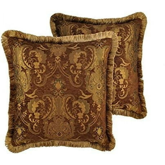 Sherry Kline China Art Brown 20-inch Luxury Pillows (Set of 2)