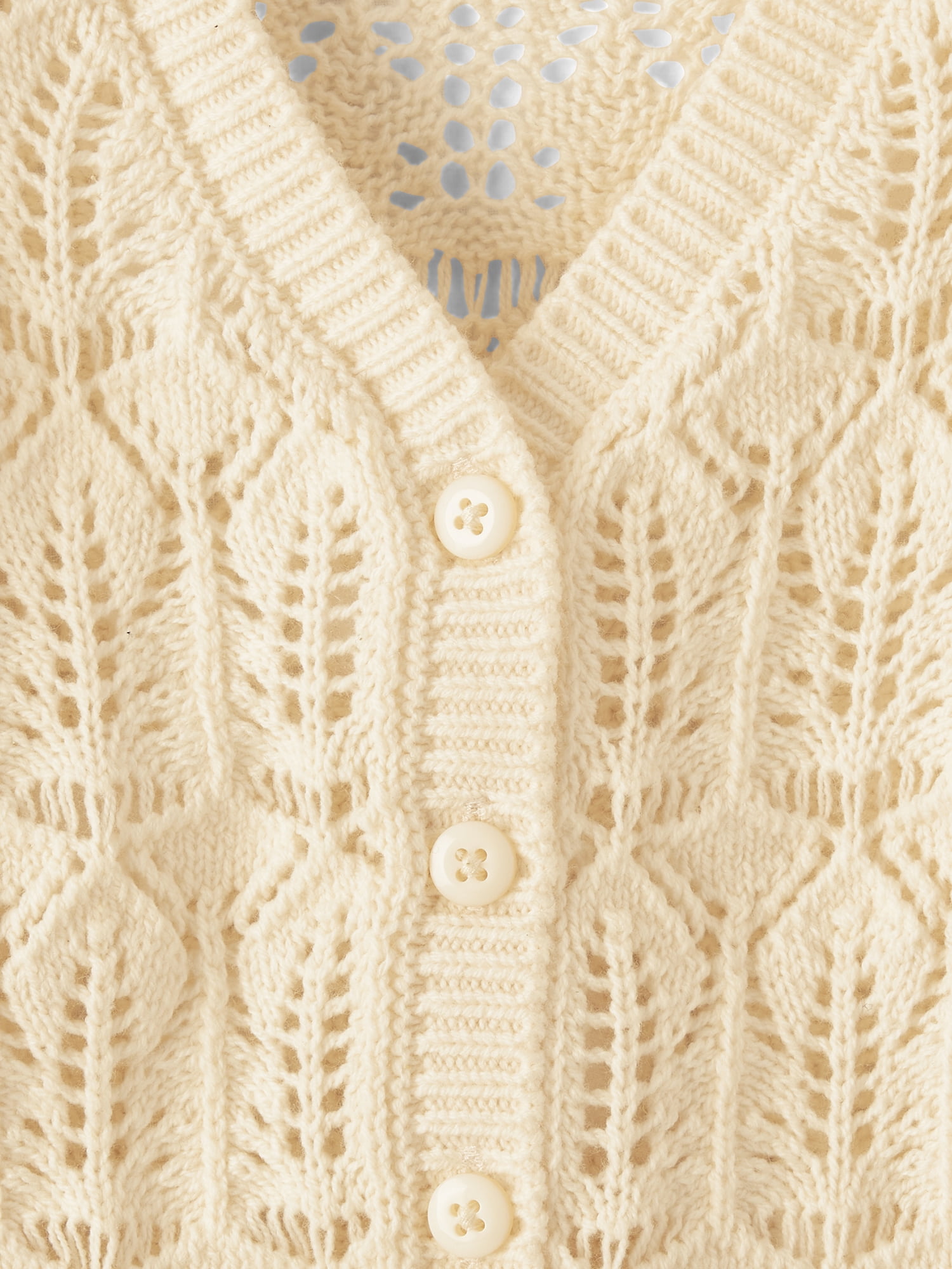 The Children's Place Girls Cropped Pointelle Button Up Cardigan, Sizes XS-XXL