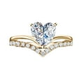 thumbnail image 2 of Wentin Reduced Rings Women's Heart-Shaped Zircon Diamond Personalized Princess Engagement Ring, 2 of 3
