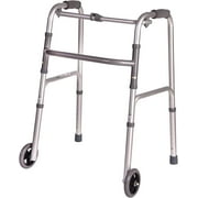 DMI Lightweight Folding Walker with Single Release, Adjustable Height, No Assembly