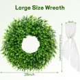 thumbnail image 2 of 28'' Large Boxwood Wreaths Front Door Artificial Green Spring Wreath with Sash Wreaths for Front Door Farmhouse Greenery Year Round Outdoor Indoor for Summer Wreath St Patricks Day Decoration, 2 of 9