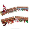 Biekopu Christmas Advent Holiday Calendar Gift Bundle,Elf Shelf Train Toy Christmas North Pole Advent Calendar Train,