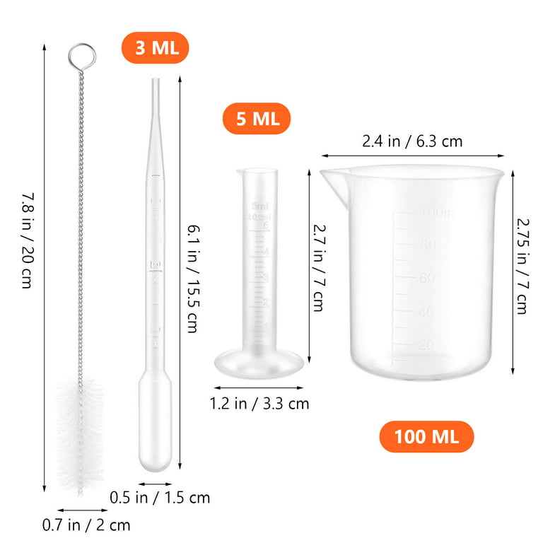 Plastic Measuring Cup Scale Clear Beaker Graduated Chemical Experiment Lab  Jug