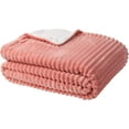 thumbnail image 3 of SEDONA HOUSE Jacquard Flannel Throw Blanket Microfiber Throw Blanket Twin Size, Pink, 60x80inch, 3 of 8