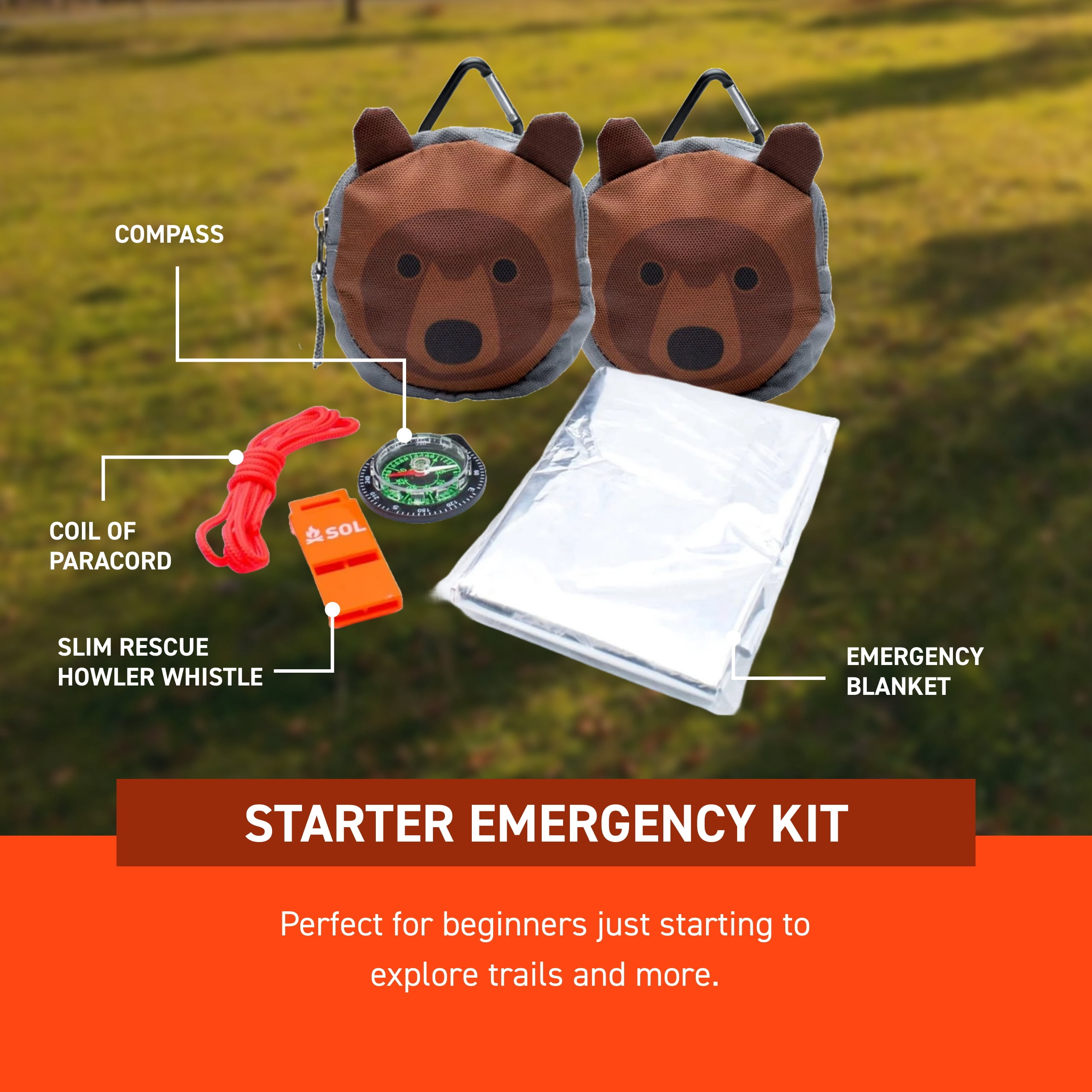 SOL Survive Outdoors Longer Camp Critter Kit Bear - (Pack of 2)