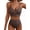 Coffee, variant on Women'S 2 Piece Bikini Set U-Wire Cutout Swimsuit High Waisted Textured Beach Swim Bathing Suits Green S
