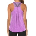 thumbnail image 5 of WTXUE Tank Tops Sleeveless, Scoop Neck Mesh Tank Top Women Racerback Shirts Racerback Tank Yoga Clothes Workout Patchwork, Activewear for Women Purple/Patchwork XXL, 5 of 9