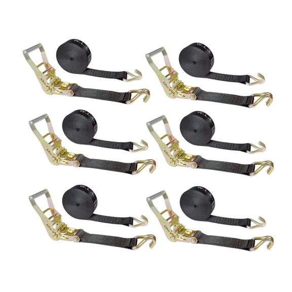 Mega Cargo Control Heavy Duty 2" x 30' Ratchet Strap w/ J Wire Hook Flatbed Truck Trailer Tie Down