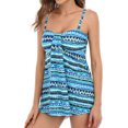 thumbnail image 3 of Charmo Womens Retro Tankini Sets Flowy Two Piece Bath Suits Tummy Control Swimwear with Bottoms, 3 of 5