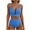 Dark Blue, variant on Plunge Swim Suits for Women Green Ruched Two Piece High Waisted Cutout Beachwear Bathing Suit for Women L