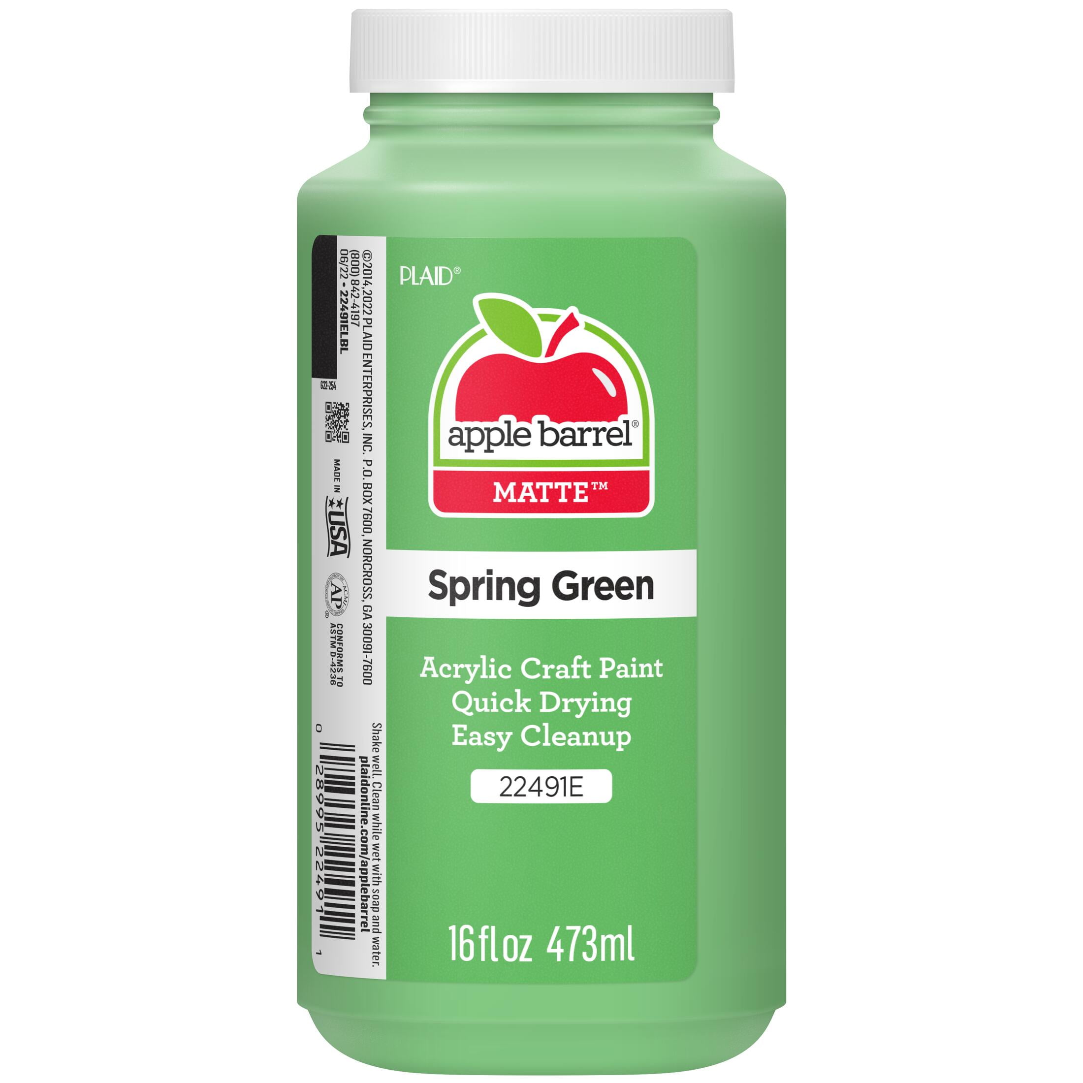 (2 pack) Apple Barrel Acrylic Craft Paint, Matte Finish, Spring Green, 16 fl oz