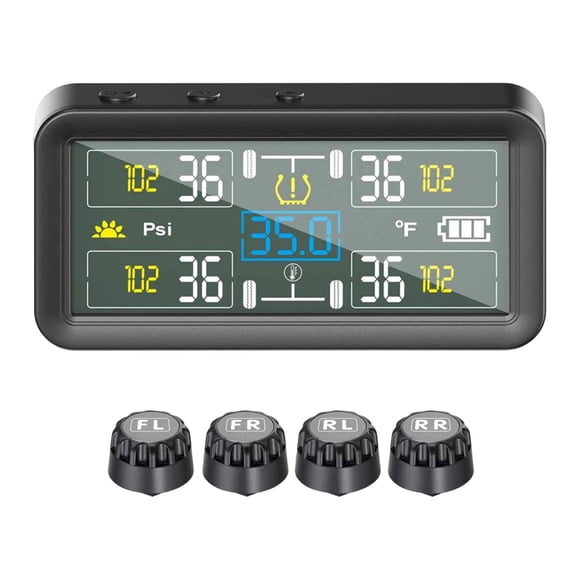 Sistema de monitoreo de presión de neumáticos para automóviles, modo de suspensión automática, modos de alarma con sensores. para 4 ruedas