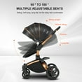 thumbnail image 3 of 2 in 1 Convertible Baby Stroller ,Reversible Travel Stroller with Foldable Carriage,  Removable Bassinet Pram for Newborns,Infant,Unisex,BLACK, 3 of 33