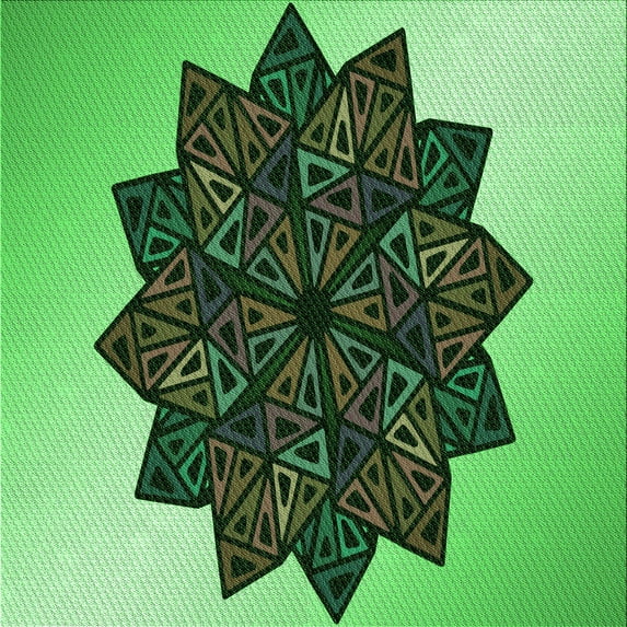 Ahgly Company Indoor Square Patterned Stoplight Go Green Area Rugs, 5' Square