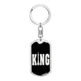 thumbnail image 1 of Chess Fan King Keychain Dog Tag Stainless Steel or 18k Gold, 1 of 8