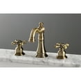 thumbnail image 4 of Kingston Brass  American Classic Two-Handle 3-Hole Deck Mount Widespread Bathroom Faucet Antique Brass Antique, 4 of 5