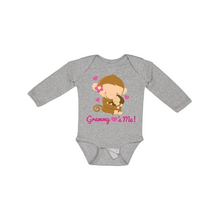 

Inktastic Grammy Loves Me Monkey Gift Baby Girl Long Sleeve Bodysuit