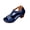 Blue, variant on Women'S High Heel Chunky Sandals Open Toe Comfort Cushion Footbed Pu Upper 2.95In Heel Us5.5
