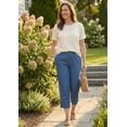 thumbnail image 6 of Turtle Bay New York Women's Capris with Studded Hem Detail in Cotton Blend Denim with Angled side Pockets (Plus Sizes), 6 of 6