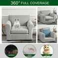 thumbnail image 4 of 2 Piece Chair Covers Stretch Chair Slipcovers with Arms Jacquard Armchair Covers Sofa Couch Cover Thick Anti Slip Furniture Protector for Living Room, 4 of 7