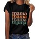 thumbnail image 1 of Fiudx Ofertas Relámpago Mujer Primavera Verano Día de La Madre Color Sólido Impresión de Letras Manga Corta Cuello Redondo Casual Top, 1 of 5