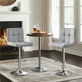 thumbnail image 7 of Topeakmart PU Leather Swivel Bar Stools with Adjustable Height and Footrest, Set of 4, Light Gray, 7 of 7