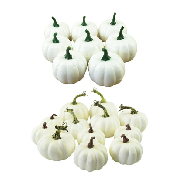 : 20 Calabazas Artificiales Blancas para Bricolaje, Otoño, , Minicalabazas para Boda de Halloween: Arte, Manualidades Y Costura Macarena calabazas blancas