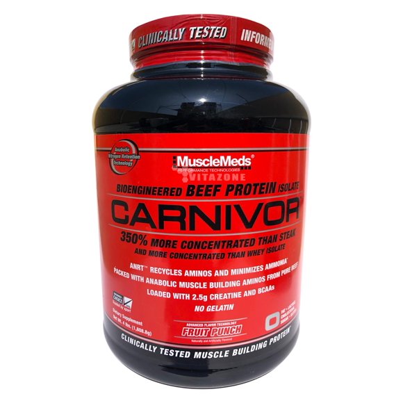 Proteína Muscle Meds Carnivor 4 lbs sabor Ponche de Frutas