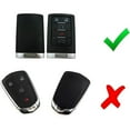 thumbnail image 2 of Black Soft Silicone Smart Key Fob Cover Case, For Cadillac Escalade ATS CTS DTS XTS SRX, For Chevy C7 Corvette, etc, 2 of 9