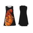 thumbnail image 3 of PAYOHTO Women's Sleeveless Dress Octopus Head Basketball Ball Summer Dress Casual Floral Print Round Neck A Line Beach Short Sundress​ with Pockets​, 3 of 8