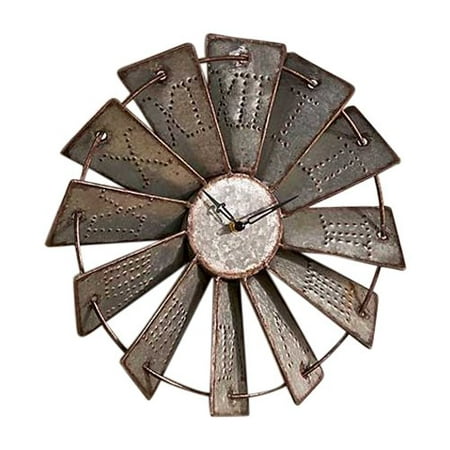 Metal Windmill Wall Clock, Inspired by rustic windmills on a farm By The Lakeside