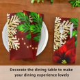 thumbnail image 5 of GZHJMY Christmas Cloth Napkin Holly Flower Leaves Snowflake Kitchen Dining Table Decor for Family Gathering Dinner Napkin Festive Holiday Seasonal Winter Gift 6 Pack 20" × 20", 5 of 6