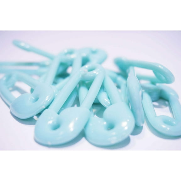Blue Plastic Baby Safety Pin Favors 2.5 (72 pieces)
