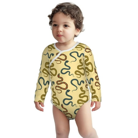 

Fotbe Various Snake Pattern Unisex-baby Long-sleeve Bodysuit Long Sleeve Bodysuits One-piece 100% Organic Cotton for Infant Baby Boys Unisex-3 Months