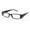 Clear, variant on Newbee Fashion - IG Unisex Clear Lens Slick Metallic Look Striped Temple Plastic Squared Clear Glasses