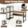 thumbnail image 4 of Costway Multi-Functional Computer Desk with 4-tier Storage shelves  Rustic Brown, 4 of 9