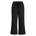 thumbnail image 2 of Lullu Girls Pants Kids Summer Casual Beach Loose Long Trousers with Pockets, Black, Sizes 5-14, 2 of 8
