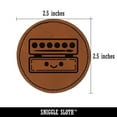 thumbnail image 2 of Kawaii Watercolor Paint Art Teacher School 2.5" Faux Leather Round Engraved Iron-On Patch - Brown, 2 of 6