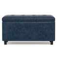 thumbnail image 4 of Cosmopolitan 34 in.W Contemporary Storage Ottoman in Denim Blue Faux Leather, 4 of 14