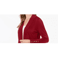 thumbnail image 2 of JM Collection Women's Open-Front Cardigan Red Size Small, 2 of 3