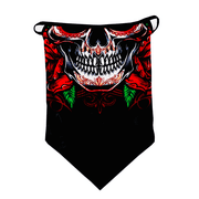 Skull and Roses Neck Gaiter with Ear Loop, Cool Face Cover for Adult Teenager, Breathable Halloween Mask, Cooling Face Scarf