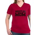 thumbnail image 1 of CafePress - Wrestling Mom Women's V Neck Dark T Shirt - Women's V-Neck Dark T-Shirt, 1 of 1