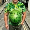 thumbnail image 3 of TKKCS Mens Funny Graphic T-Shirts- Summer Casual Crew Neck Fruit Print Short Sleeve Novelty Tees Green Size 2XL, 3 of 5