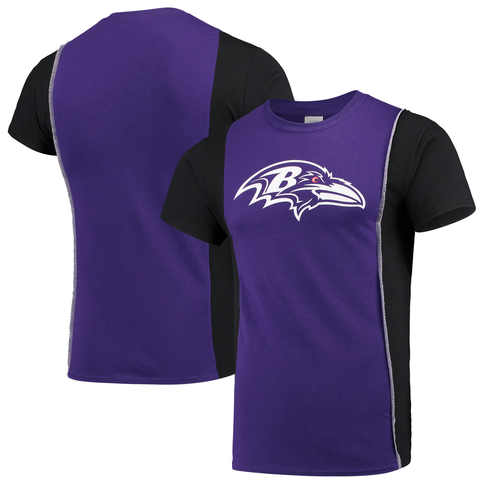 Baltimore Ravens Refried Apparel Upcycled Split T-Shirt - Purple/Black ...