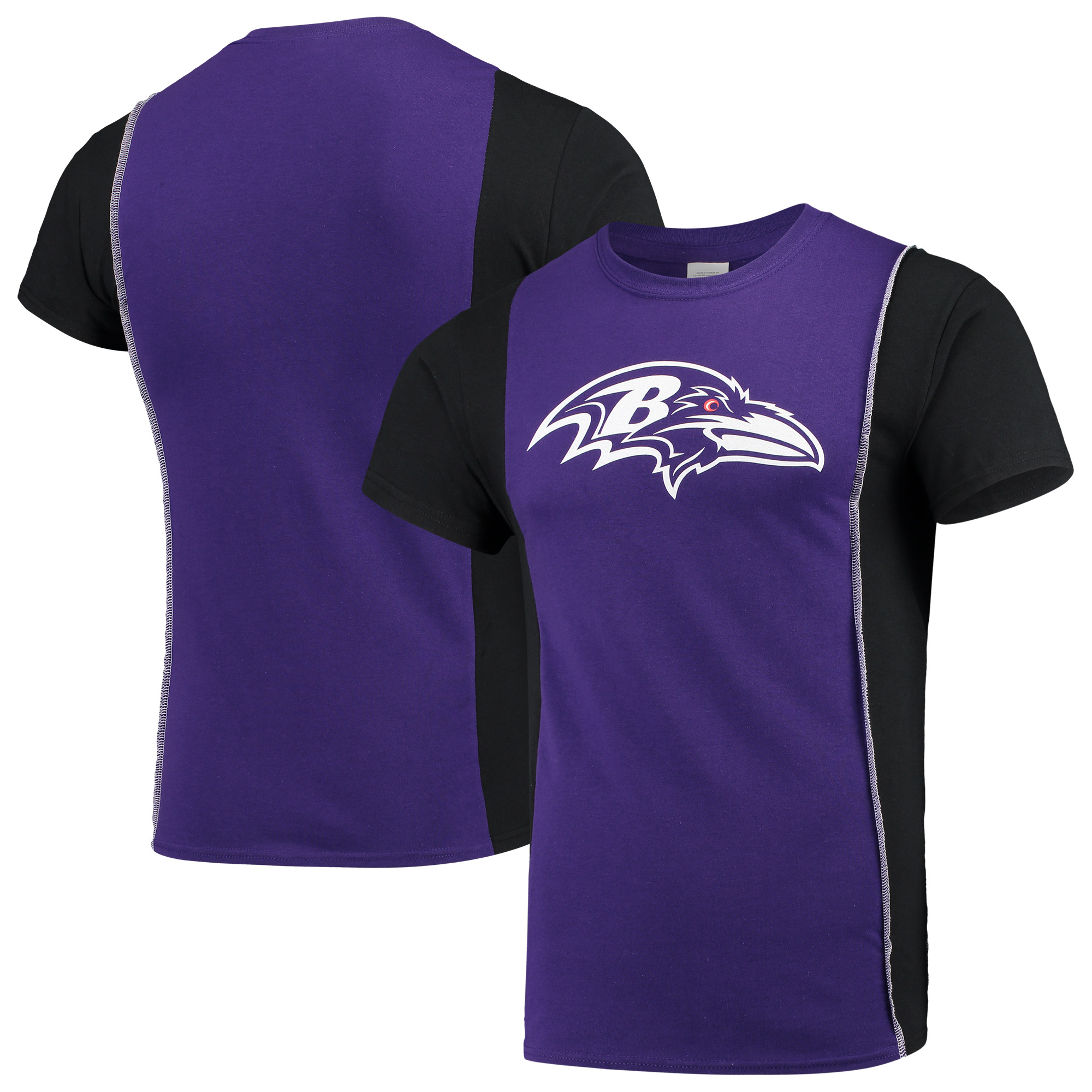 Baltimore Ravens Refried Apparel Upcycled Split TShirt Purple/Black