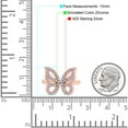 thumbnail image 4 of Rose Tone, Simulated Cubic Zirconia Size-6 Butterfly Ring Wedding Band 925 Sterling Silver, 4 of 7