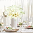 thumbnail image 5 of 24 Pcs Artificial Calla Lily Flowers Fake Silk Flower Real Touch for Wedding Office Home Kitchen Decor (White), 5 of 7